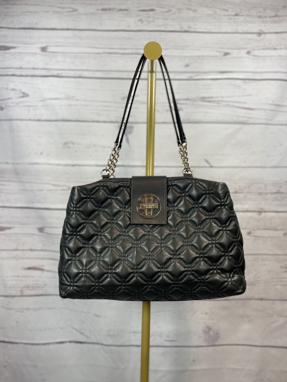Kate Spade Astor Court Elena Black Pebbled Leather Shoulder Tote Bag - Picture 1 of 11